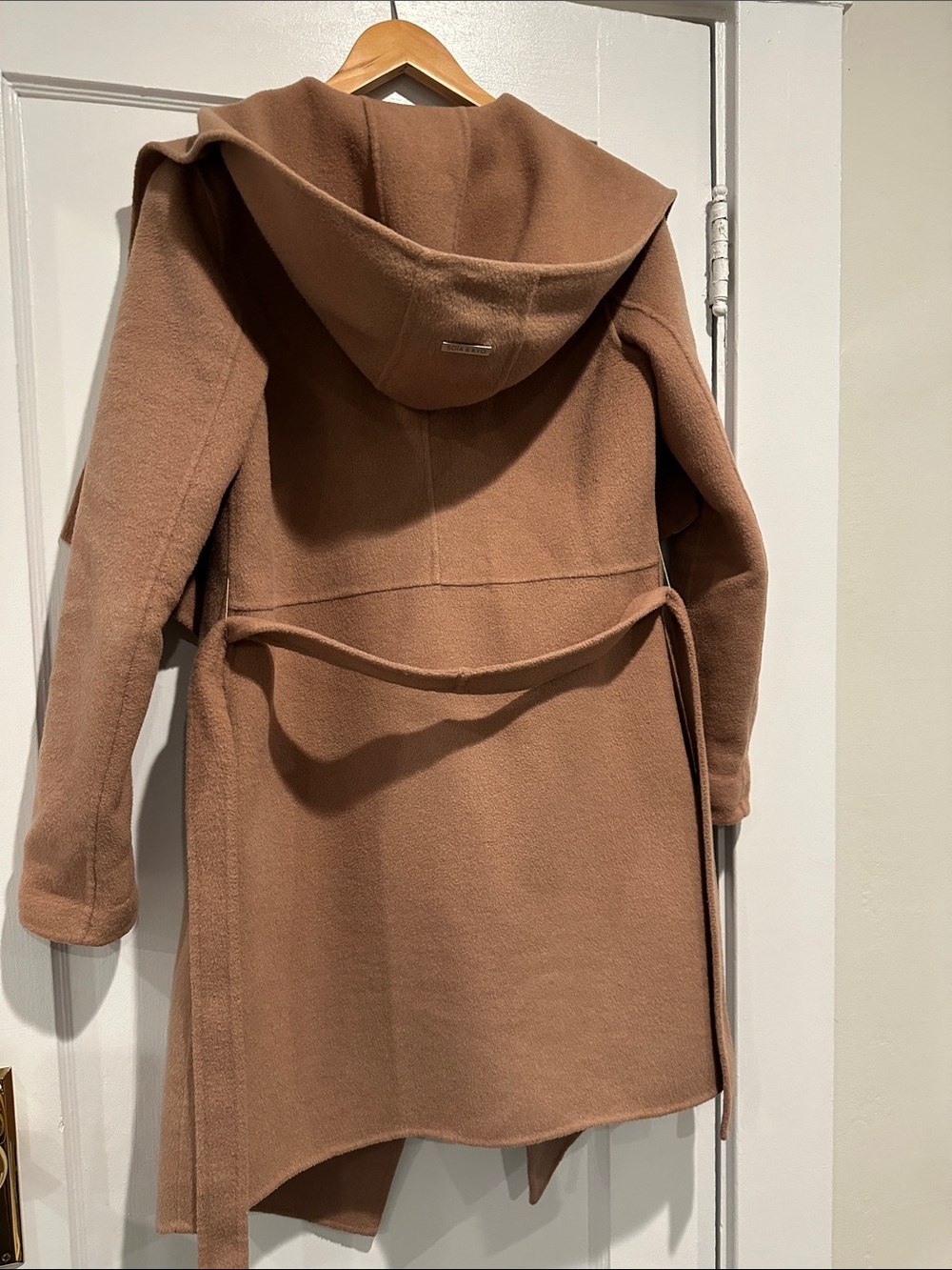 Soia & Kyo camel hooded draped coat XS - Picture 2 of 5